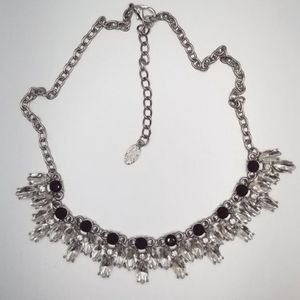 Papparazzi The Chris Zi Collection White and Black Rhinestone Statement Necklace